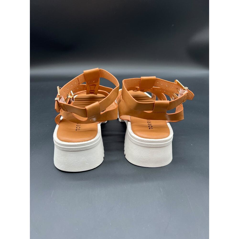 Torrid Gladiator TAN Chunky Faux Leather Platform Sandals Womens Sz 7.5WW - Picture 5 of 6